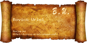 Bovics Uriel névjegykártya